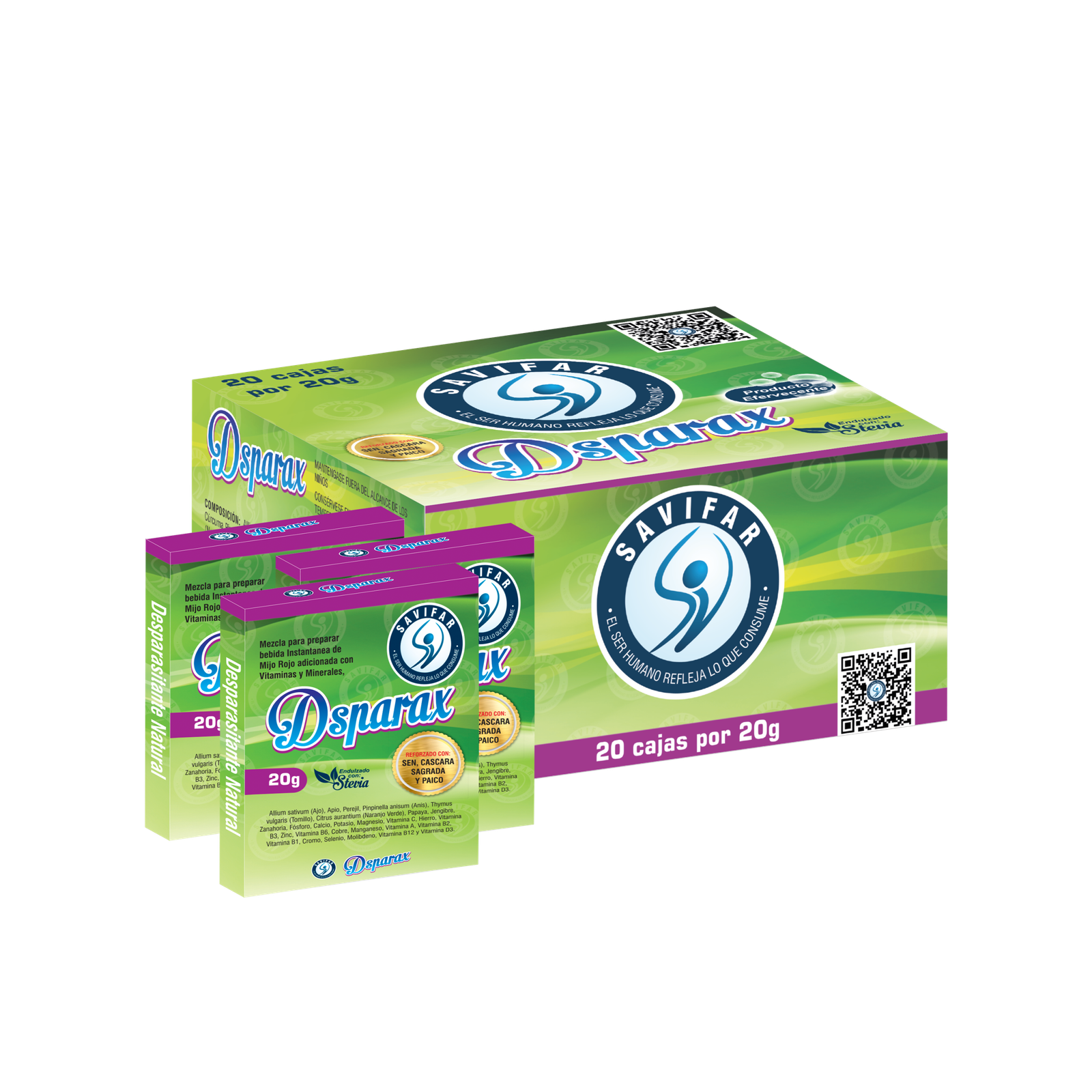 DSPARAX ADULTO EN CAJA de 20 CAJITAS c/u DE 20 gr.